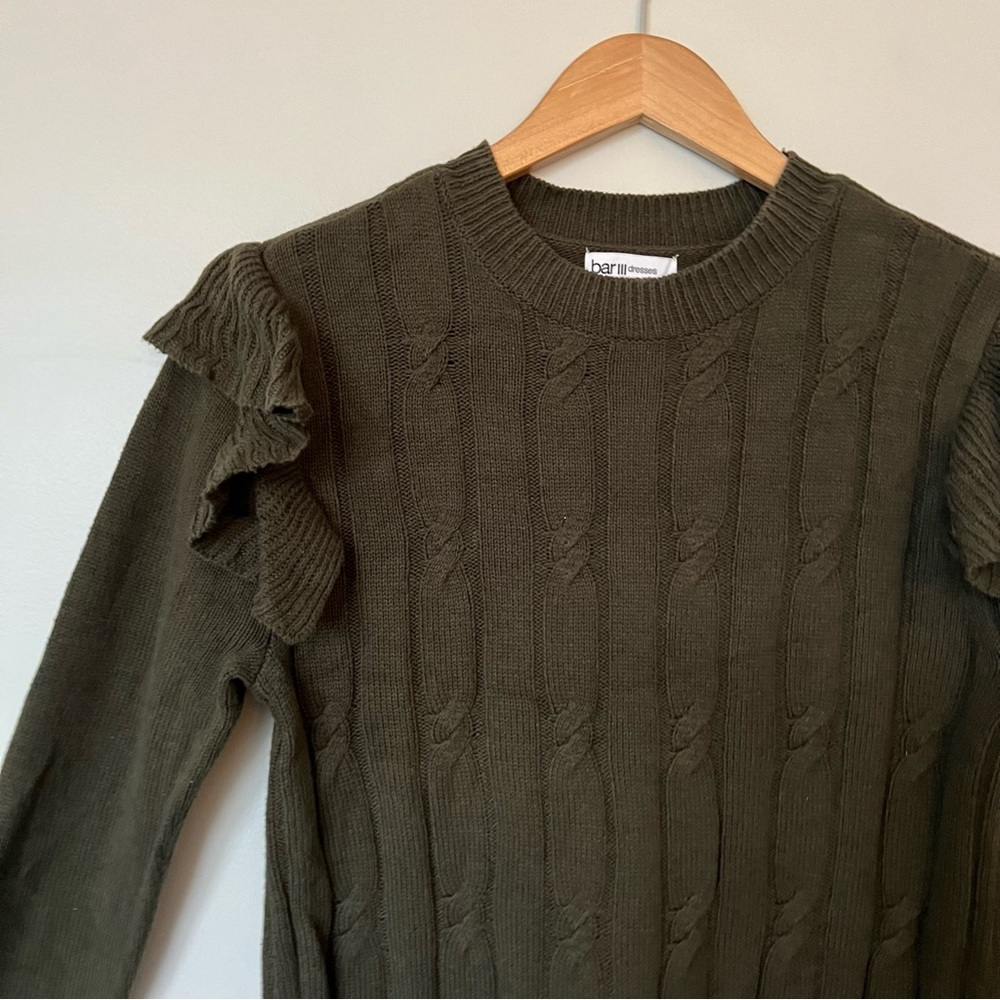 Ruffled Cable-Knit Sweater Dress - Picture 5 of 9